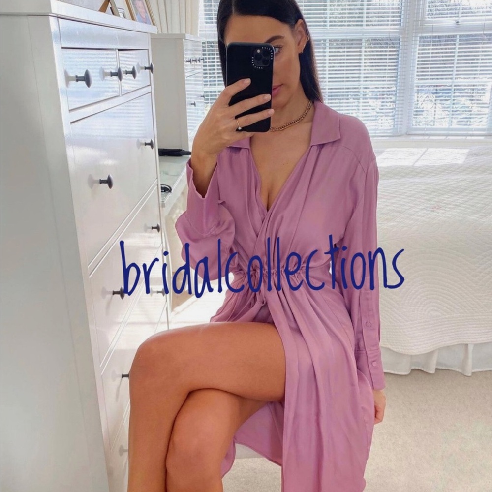 Zara Satin Effect Faux Wrap Dress  👗 – Size L
